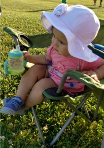 toddler relaxing in chair