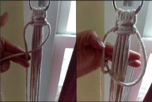 diy macrame Right half-square knot (RHSK)