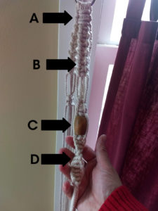 diy macrame plant hanger Square knot and half square knot examples with beads
