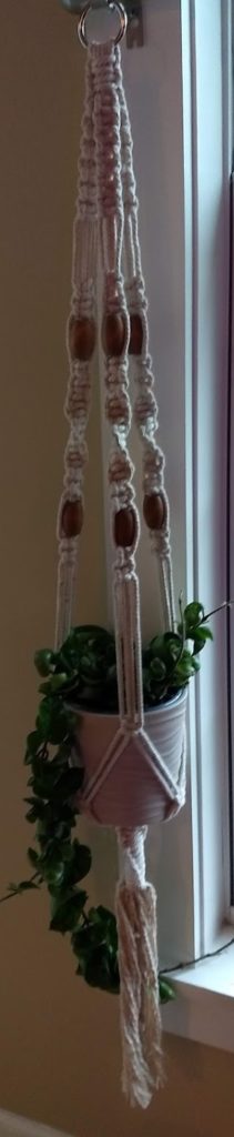 diy cotton rope and bead macrame plant hanger